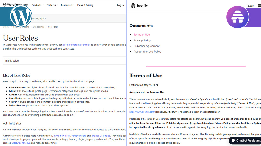 Wordpress Vs Beehiiv Rights And Ownership
