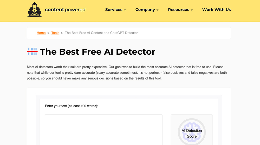 The Content Powered Ai Detector